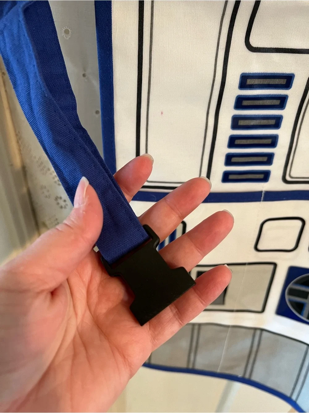 R2-D2 Inspired Blue and White Kitchen Apron - Licensed Character Style